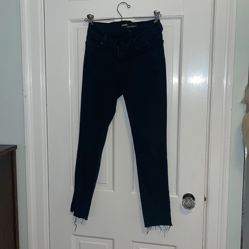 BDG ankle cigarette denim. Open hem distressed ankles